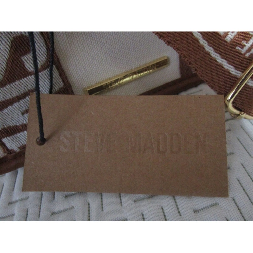 NWT Steve Madden Viral Tik Tok Bag Purse Bwebber Canvas Creme Brown - Picture 6 of 15